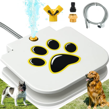 Yatoco paw activated outdoor dog water fountain front view