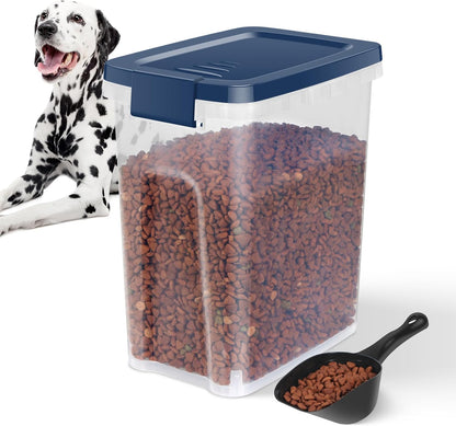 12 lbs Airtight Dog Cat Food Storage Container and Dog Treat Containers BPA-Free, PET Clear Stackable Pet Storage Bin, 1-Cup Scoop, 1-Sponge cleaning brush, Pop Top, With handle, Easy Mobility-large - Image 14