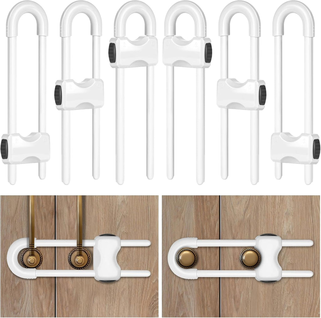 Kickic U-shaped cabinet locks 6 pack front view