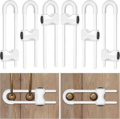 Kickic U-shaped cabinet locks 6 pack front view
