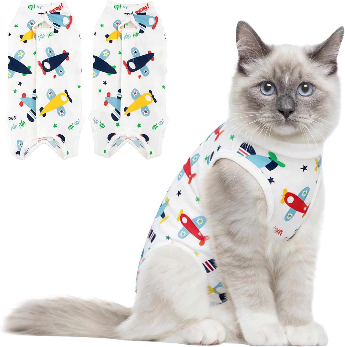 Coppthinktu Cat Recovery Suit Female Cats Onesie for Cats, Breathable Cat Surgery Suit for Surgical Abdominal Wounds Skin Diseases, Cute Kitten Spay Recovery Suit E-Collar Alternative Anti Licking - Image 13