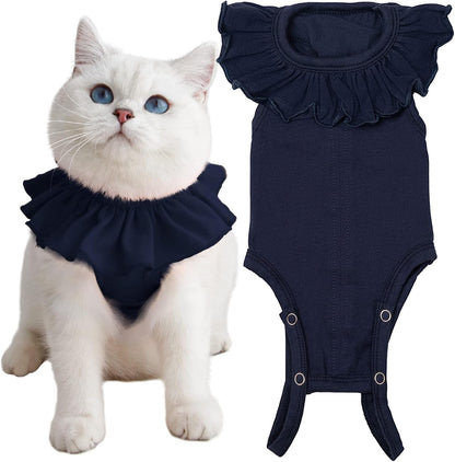 Cat Recovery Suit for Abdominal Wounds and Skin Diseases, Breathable Surgical Recovery Shirt After Surgery Wear Anti Licking Wounds,E-Collar Alternative for Cats Pet Kitten(RSC01-pink-s) - Image 13