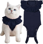 Cat Recovery Suit for Abdominal Wounds and Skin Diseases,Breathable Surgical Recovery Shirt After Surgery Wear Anti Licking Wounds,E-Collar Alternative for Female Cats Kitten(RSC01-blue-m) - Image 13