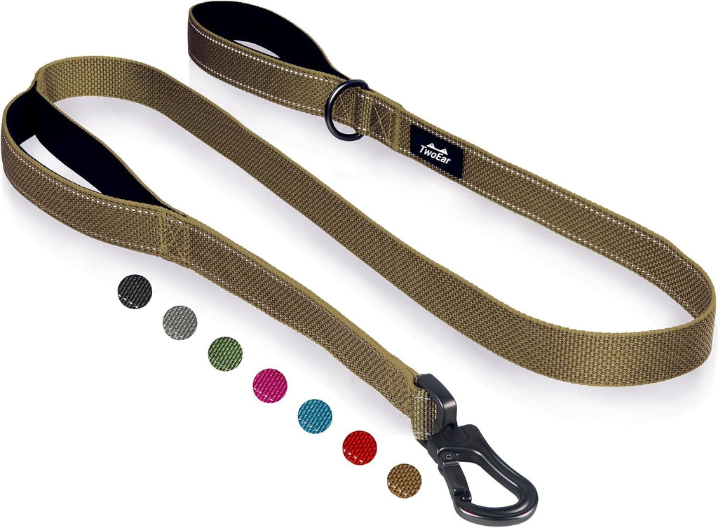 TwoEar 6FT 1IN Strong Black Dog Leash with 2 Padded Handles, Traffic Handle Extra Control, Comfortable Soft Dual Handle, Auto Lock Hook, Reflective Walking Lead for Small Medium and Large Dogs - Image 11