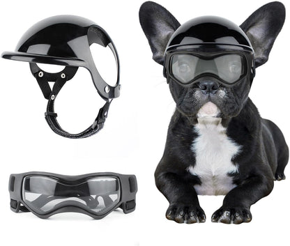 Dog Helmet with Dog Goggles for Small Dogs - Pet Motorcycle Helmet Hat with Ear Holes Adjustable Straps Safety Helmet for Puppy Riding - Pink - Image 9