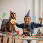 Gofshy imported white DIY dog bandana for birthday parties
