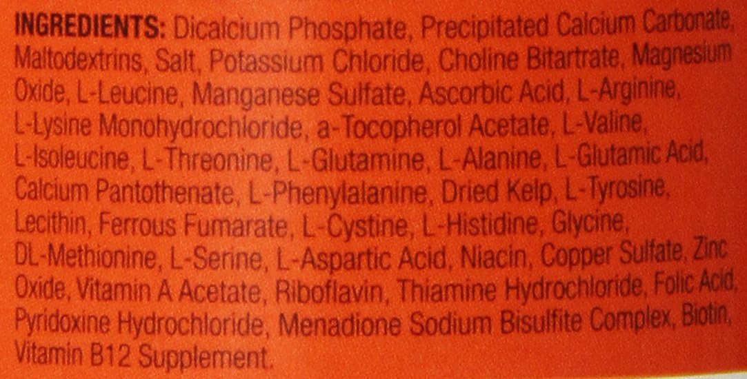 Ultra fine super stick reptile calcium powder supplement bottle back