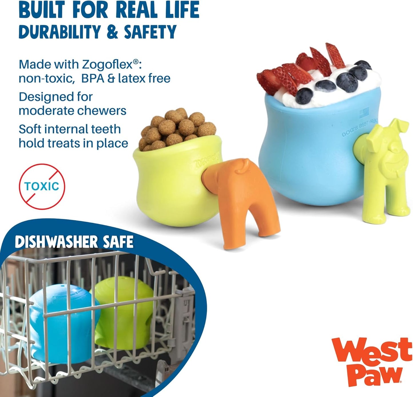 Side view of West Paw Toppl interactive dog puzzle