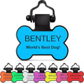 SiliDog silicone silent dog tag front view personalized pet ID tag