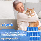 JoyHuaTrade twelve pack cat disposal bag replacements layout showing full contents of the package.