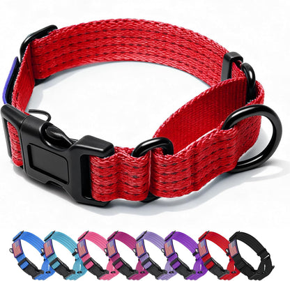 JOOCPUP Martingale dog collar front view in red with USA flag