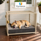 Ylymence dog crate pad showing secure strap attachment