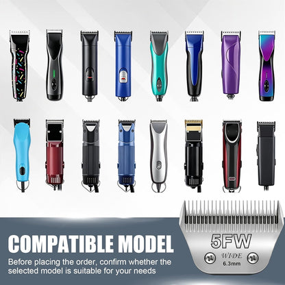 BILLAR wide profile dog grooming blade package contents for pet salons.