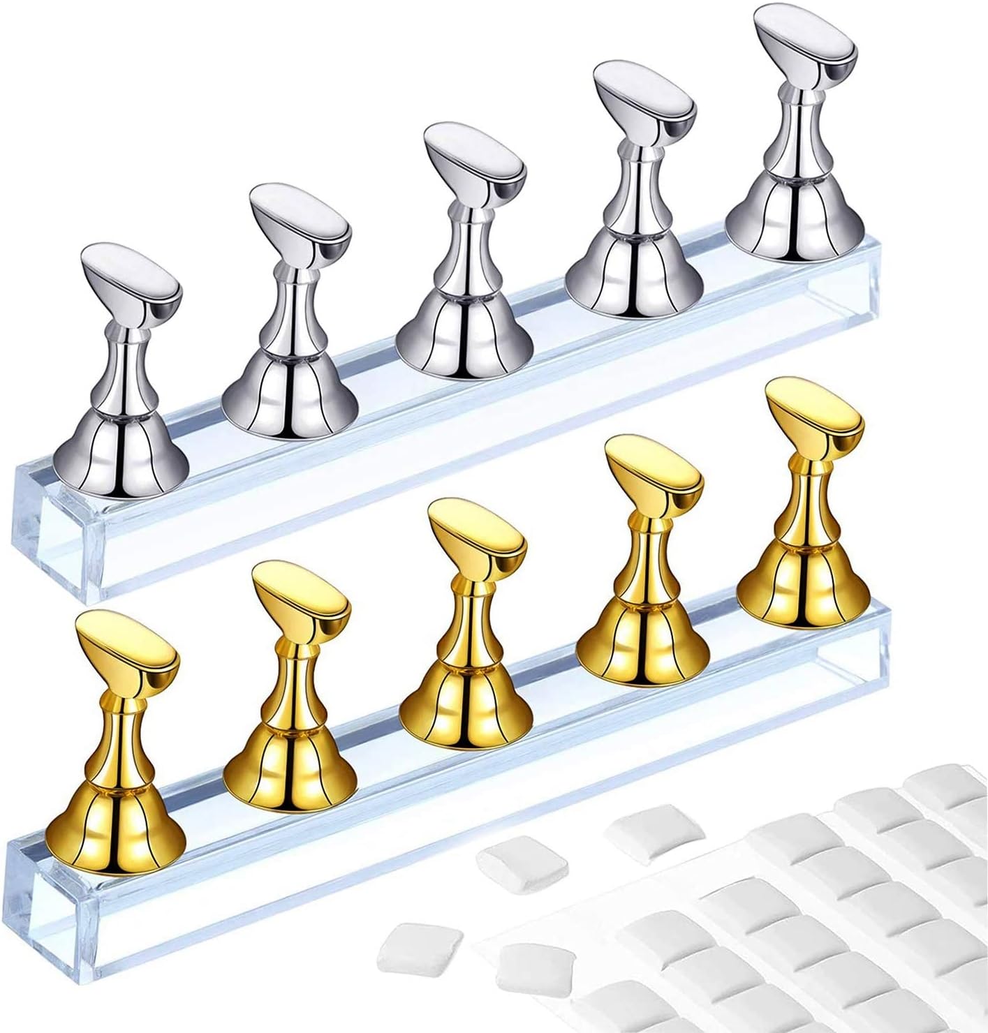 Lenlorry 2 Set Acrylic Nail Practice Stand front view for professional nail art training