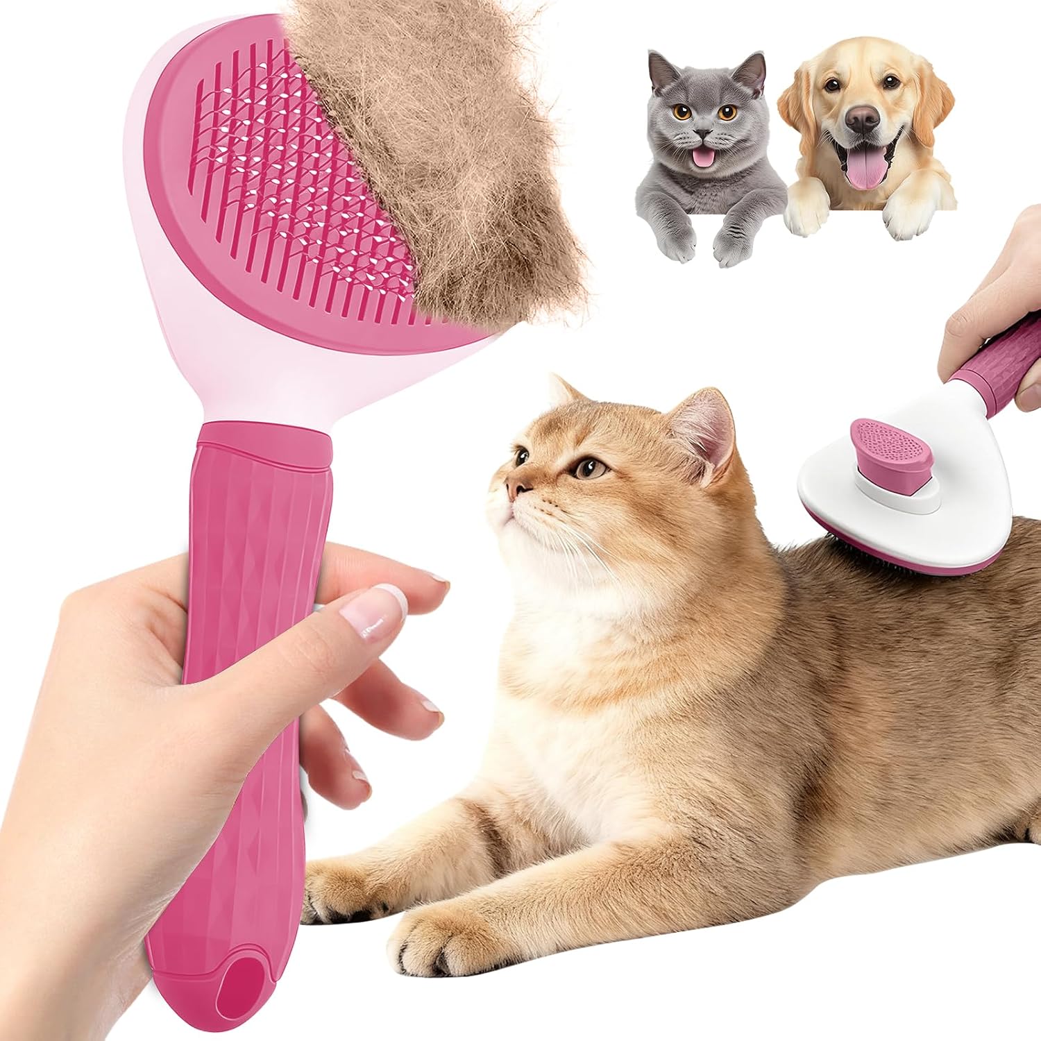 Detailed view of stainless steel bent bristles for pet grooming