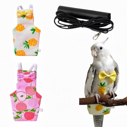 2 Pcs Bird Diapers Bird Harness Flight Suits Diapers with 80 Inch Flying Leash Reusable Parrot Nappy with Waterproof Inner Layer for Cockatiel Budgie Conure Parakeet Lovebird-Heart&Duck - Image 11
