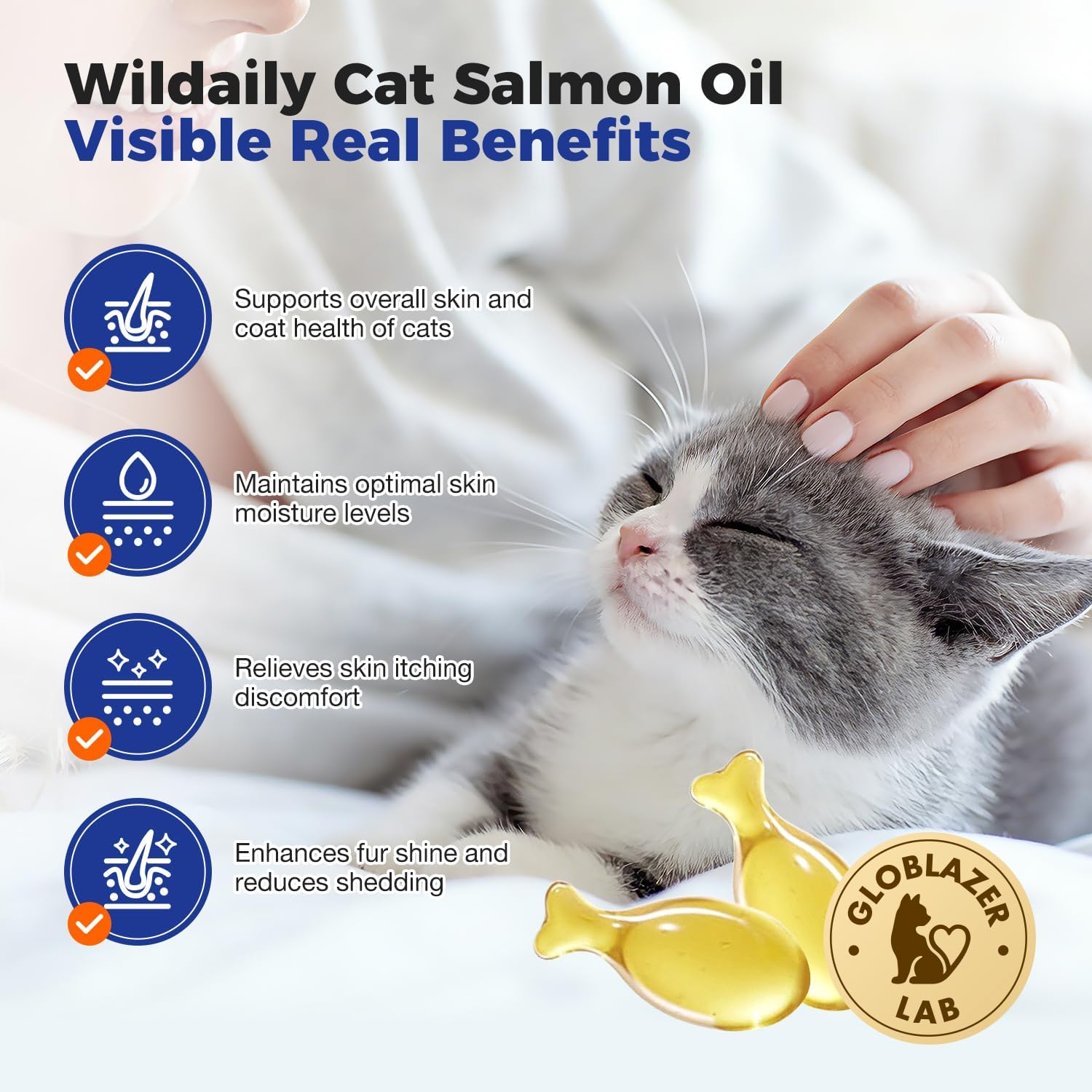 Feline liquid fish oil supplement for brain and vision support packaging