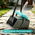 Heavy duty swivel bin and rake kit with bag attachment for yard cleanup.