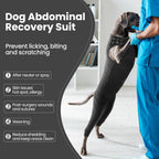 Nanaki dog recovery suit with rear leg sleeves for wound protection