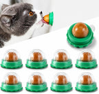 Balacoo 9 Pieces Cat Snacks Candy Ball front view pack of wall mountable feline licking treats