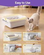 Multi cat household using KropBom automatic open top self cleaning litter box liners