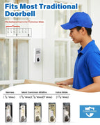 Side profile of NapDefender button cover on standard doorbell