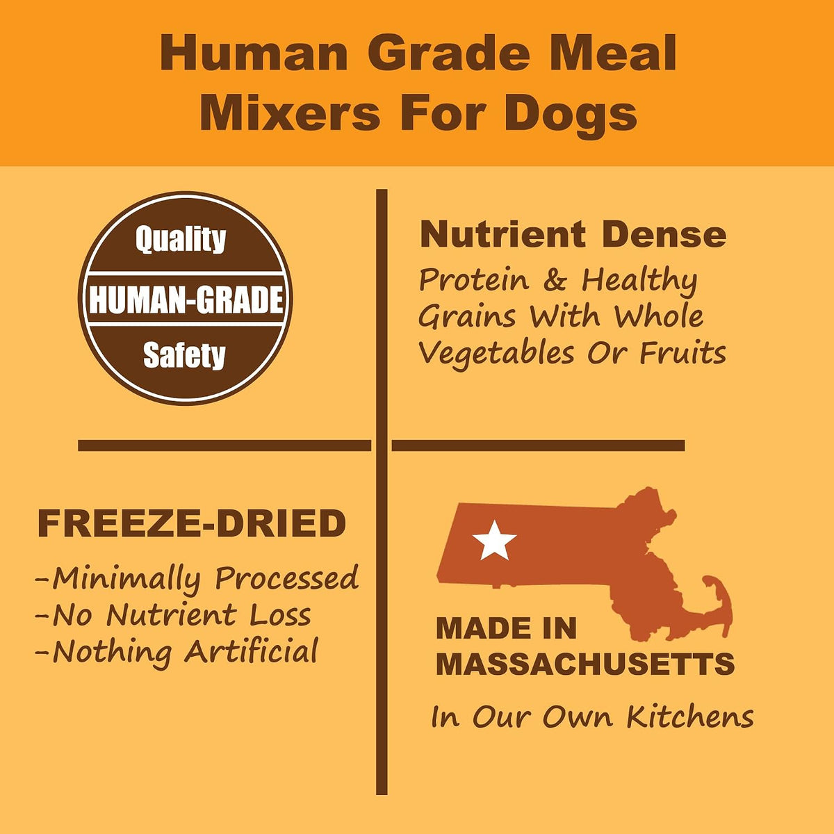 Close up of Whole Life Pet human grade freeze dried dog food ingredients