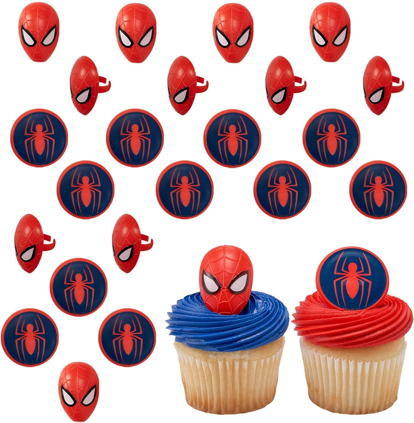 DecoPac Marvel Spider-Man cupcake rings front view