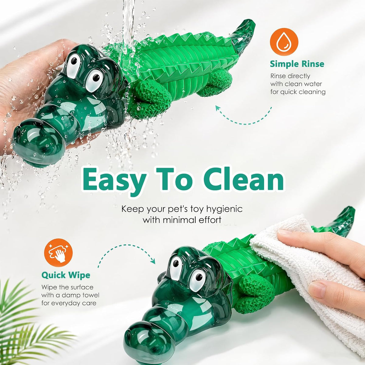 Durable nylon and rubber crocodile toy for dogs