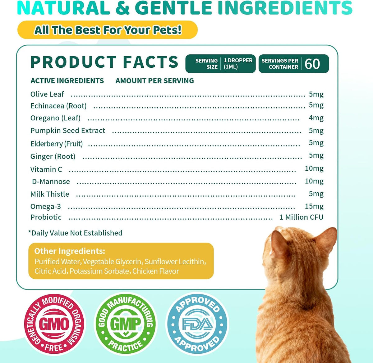 Natural Allergy Relief for Cats, Cat Itchy Skin Allergy Relief - Omega 3 & Probiotic for Allergies Cats, Cat Itch Relief - Skin & Coat Health, Immune Support, Seasonal Allergies - Chicken Flavor - Image 9