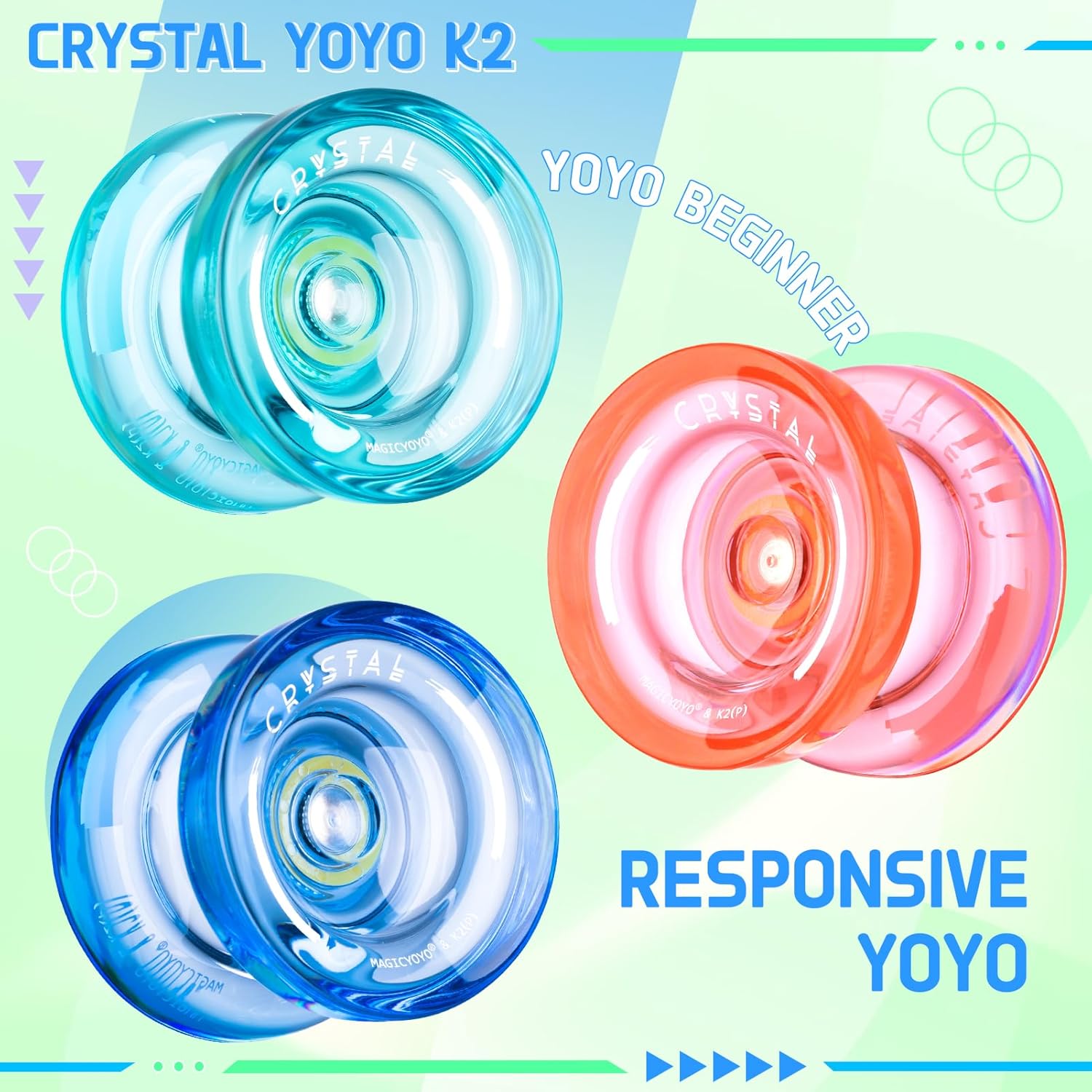 Professional bearing removal tool interacting with a colorful MAGICYOYO trick toy mechanism.