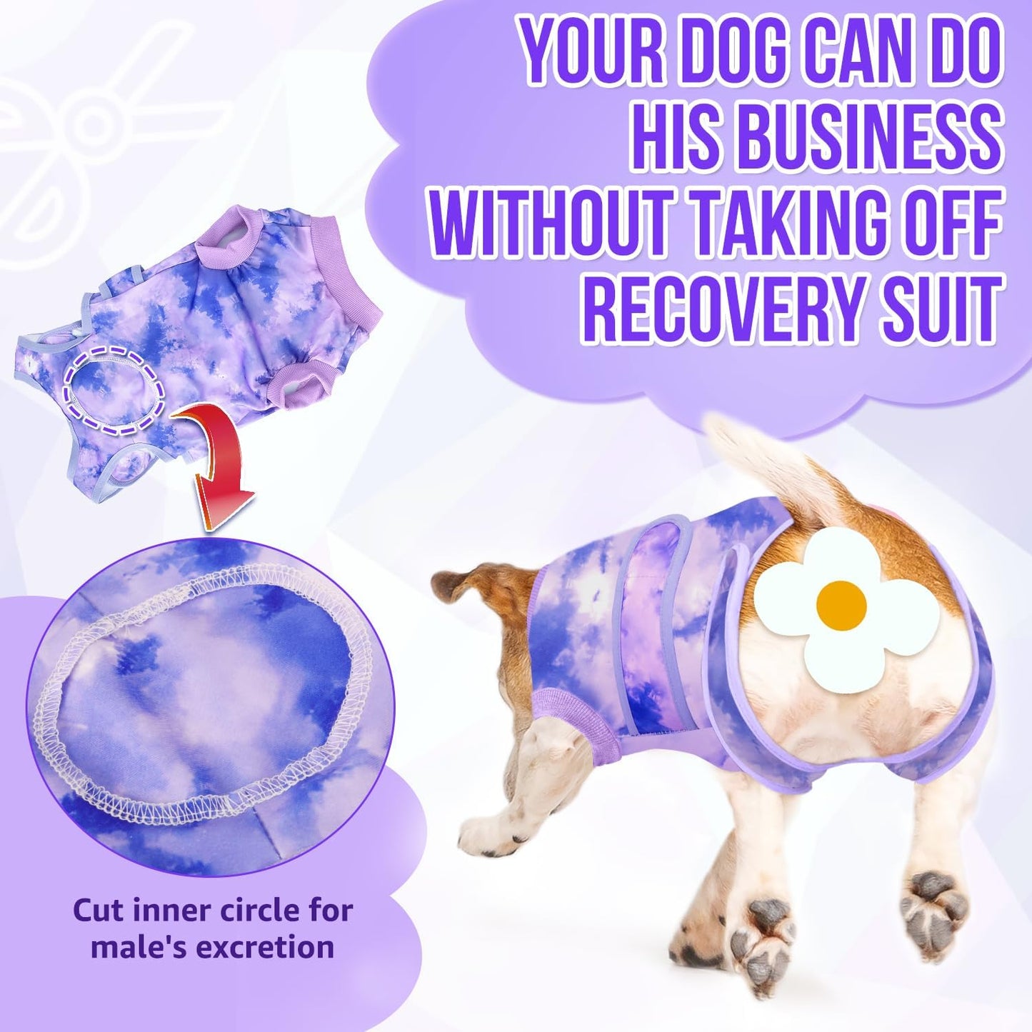 Lukovee pet recovery apparel detailing the adjustable hook-and-loop waist belt mechanism