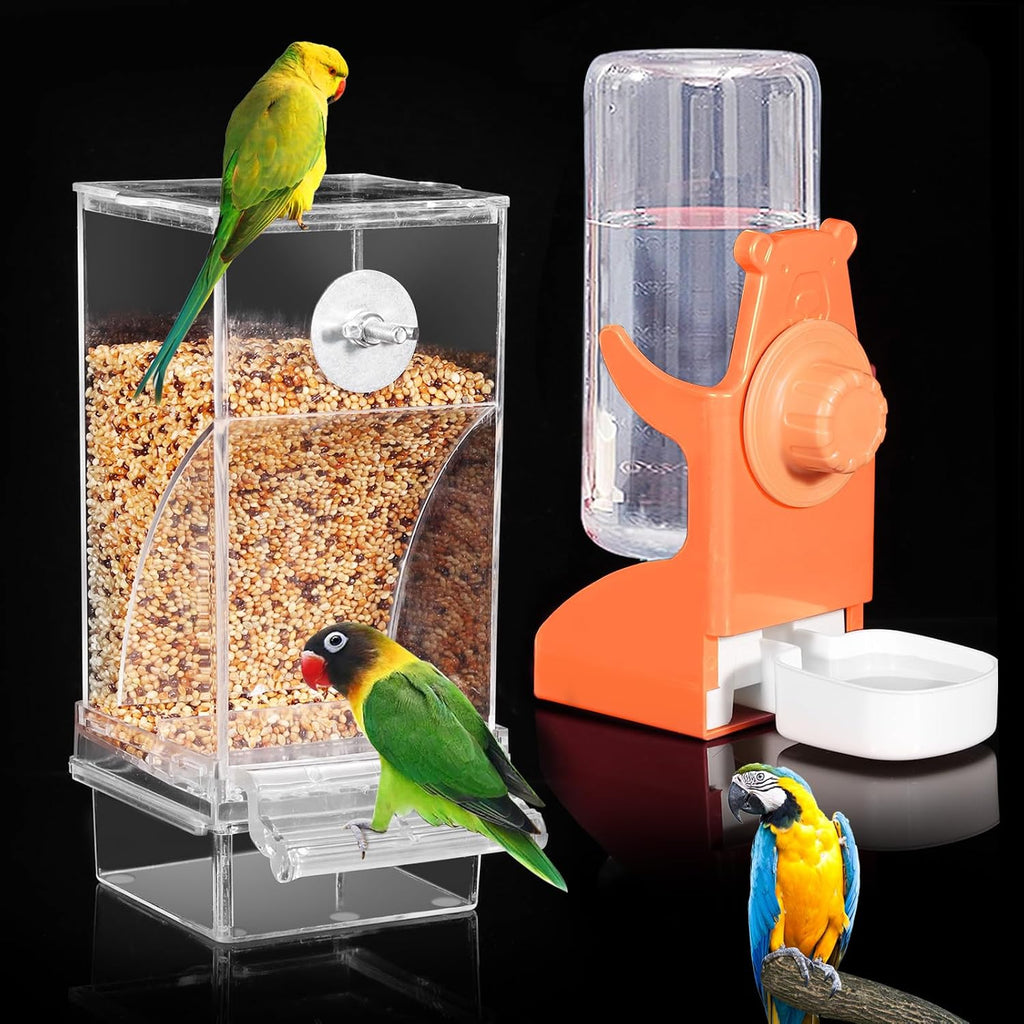 Kenond No Mess Bird Feeders Water Dispenser SetAutomatic Feeders for Cage - Image 9