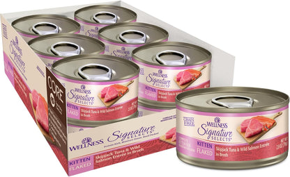 Wellness CORE Signature Selects Flaked Adult Canned Wet Cat Food, Natural, Protein Rich, Grain Free, Skipjack Tuna and Wild Salmon Entre Recipe, 2.8 oz, Pack of 12 Cans - Image 12