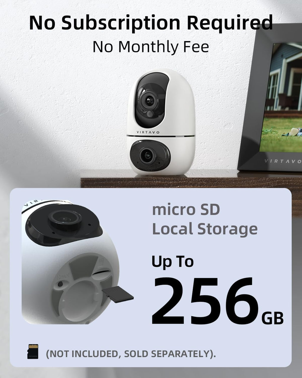 Smartphone app display showing dual view security feed