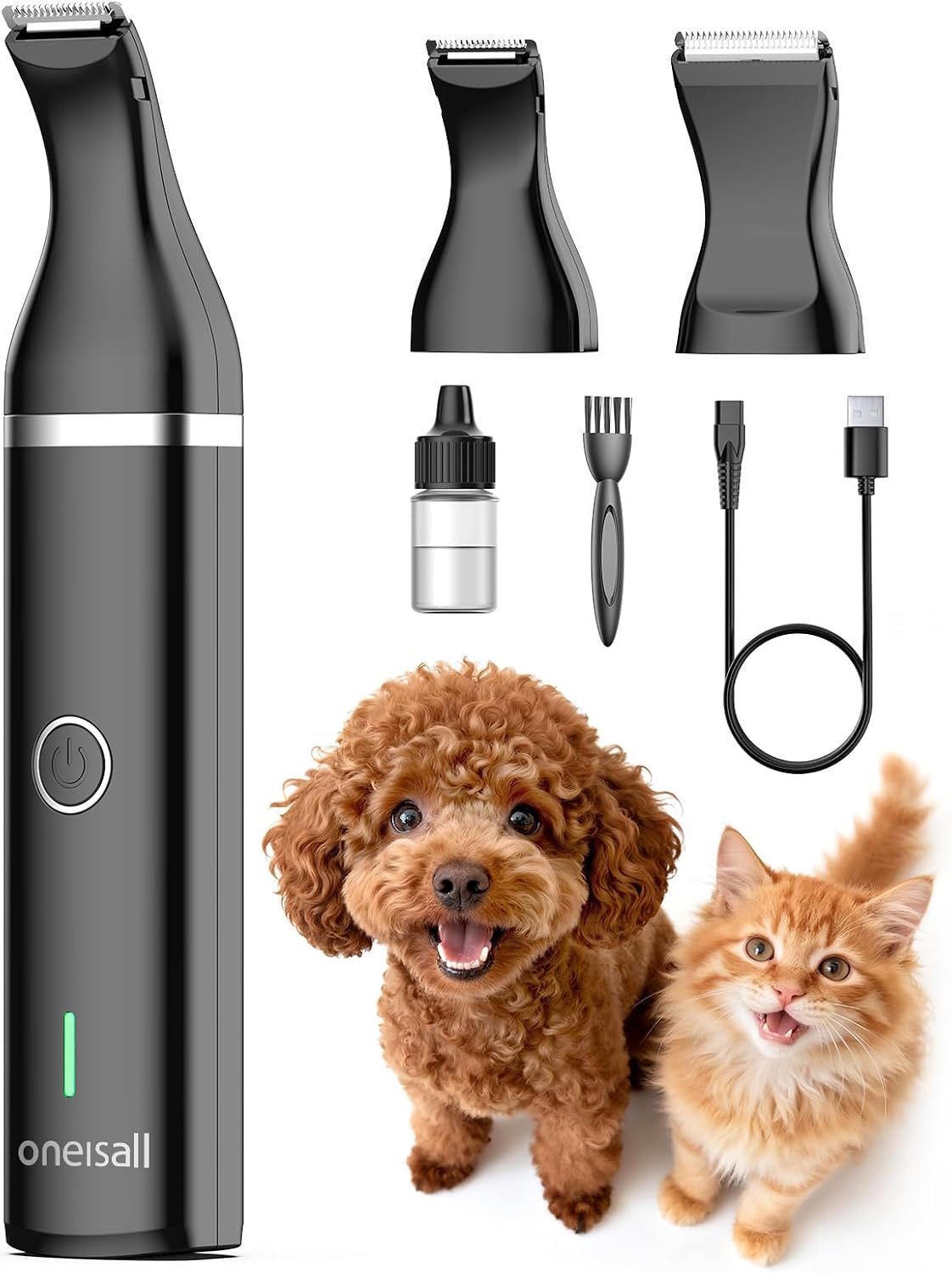oneisall Dog Clippers with Double Blades,Cordless Small Pet Hair Grooming Trimmer,Low Noise for Trimming Dog's Hair Around Paws, Eyes, Ears, Face, Rump (White) - Image 10