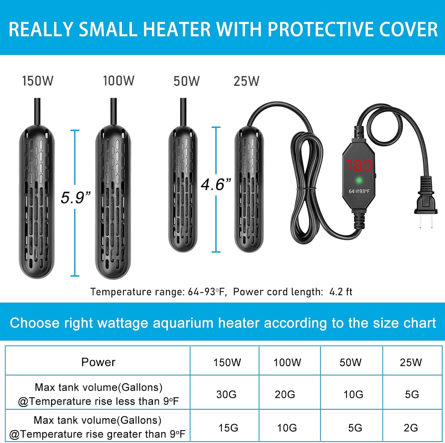 YukiHalu mini fish tank heater inside glass aquarium