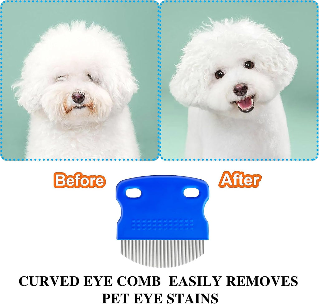 Set of 6 pet grooming tools for tear stains