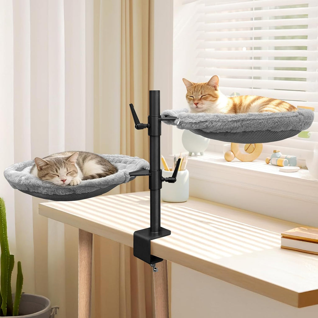 Cat Desk Bed, 360 degrees Rotating & Height Adjustable Desk Cat Nest, Elevated Breathable Cats Bed for Desk with Removable Washable Cover for Indoor Kitten Cats-Maximum Hold Up to 40lb - Image 9