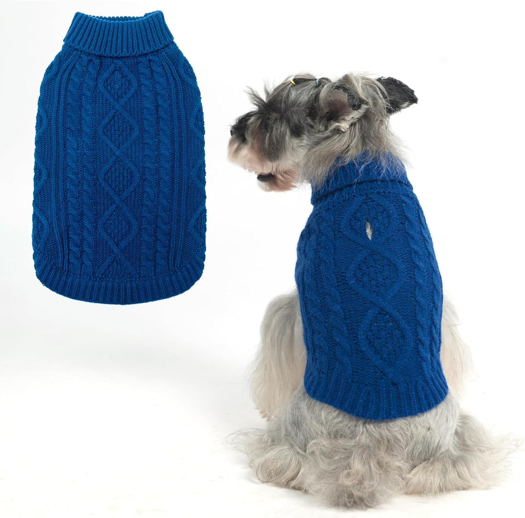 BINGPET Thermal Knitted Dog Sweater for Small Medium Large Dogs,Winter Dog Cat Coat Warm Sweartershirts Outfits,Classic Cable Knit Turtleneck Pullover Dog Jumper Coat Warm Sweartershirts - Image 15