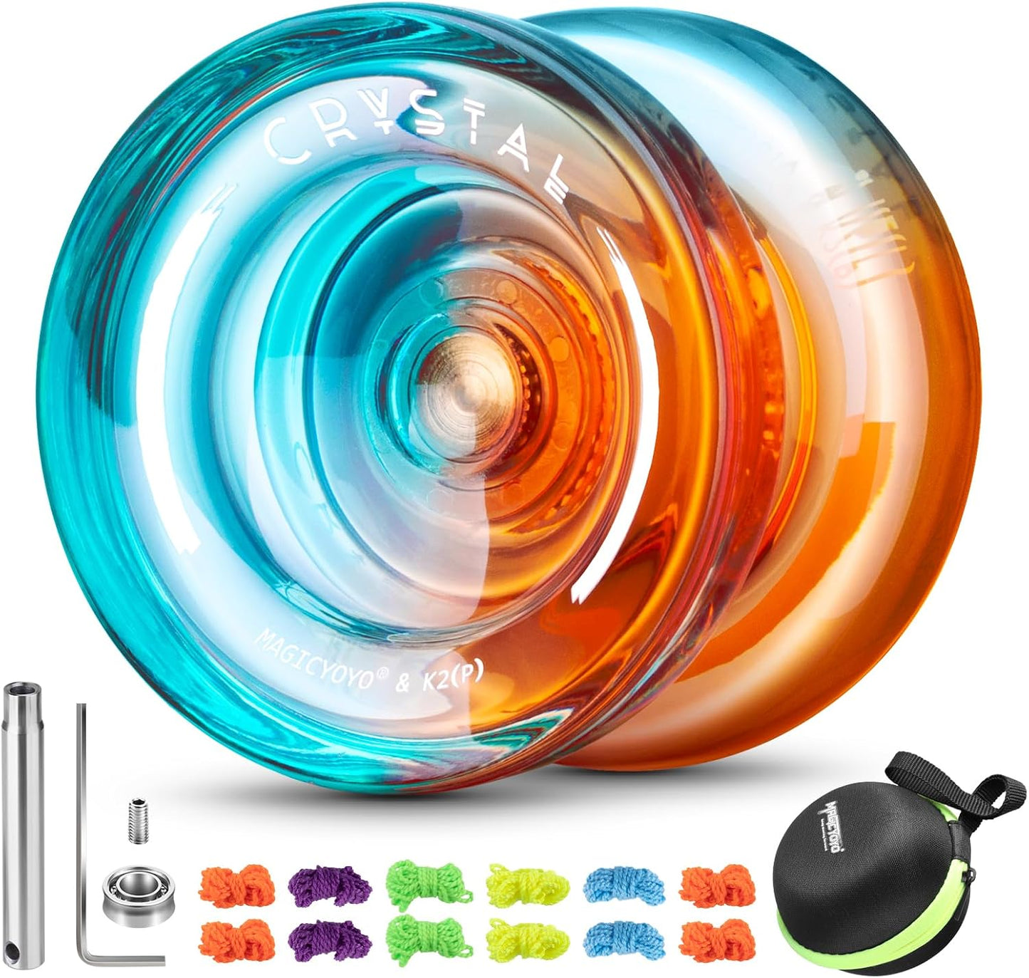 Inovashon K2 Crystal blue and orange professional responsive yo-yo