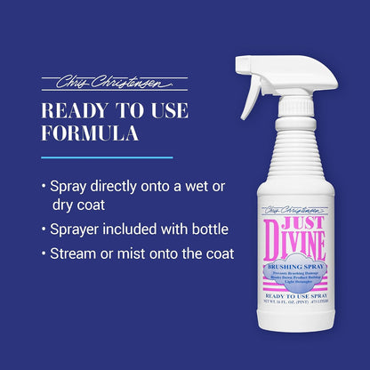 Hydrolyzed silk protein infused pet brushing spray bottle back label details