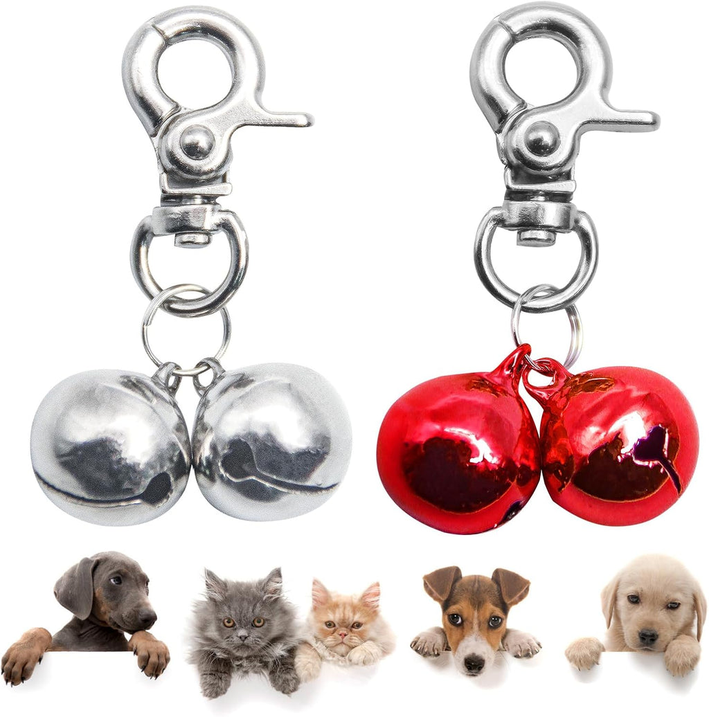 SCENEREAL Bells for Dog Collars - 2 Pack Pet Hanging Ring Bell Accessories for Dog & Cat, Pet Pendant Collar Charm with Heavy Duty Snap Clips, Copper Bells for Tracking and Training Christmas Gift - Image 10
