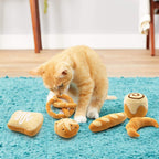 CiyvoLyeen Bread Catnip Toys, Cat Toy for Indoor Interactive Toys, Kitten Chew Bite Kick Toy Baguette Croissant Pretzel Toast Bun Cinnamon Roll Plush Catmint Pet Birthday Presents 6 Pack - Image 9