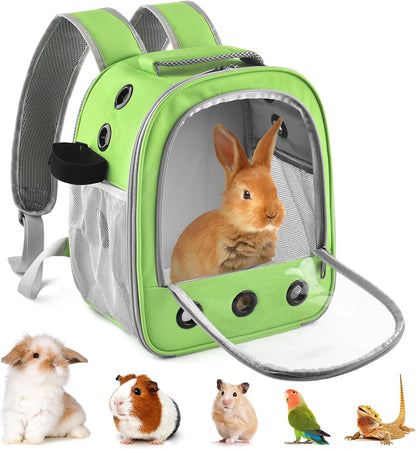DBNESS Guinea Pig Carrier Backpack, Portable Rabbit Travel Carring Bag for Pet Bunny Chinchilla Bearded Dragon Hamster Parrot Outgoing Pouch Case with Water Bottle Holder & Detachable Pad (Black) - Image 9