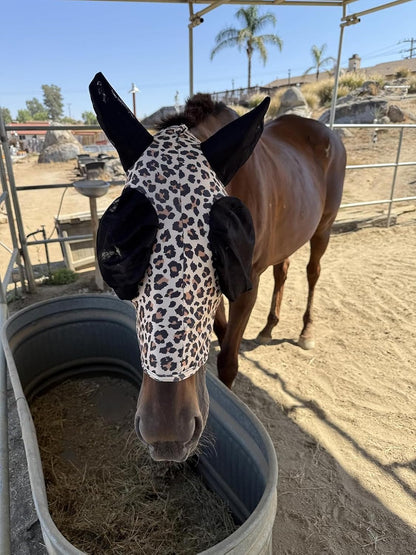 Comparison of fly mask fit on a full-sized horse
