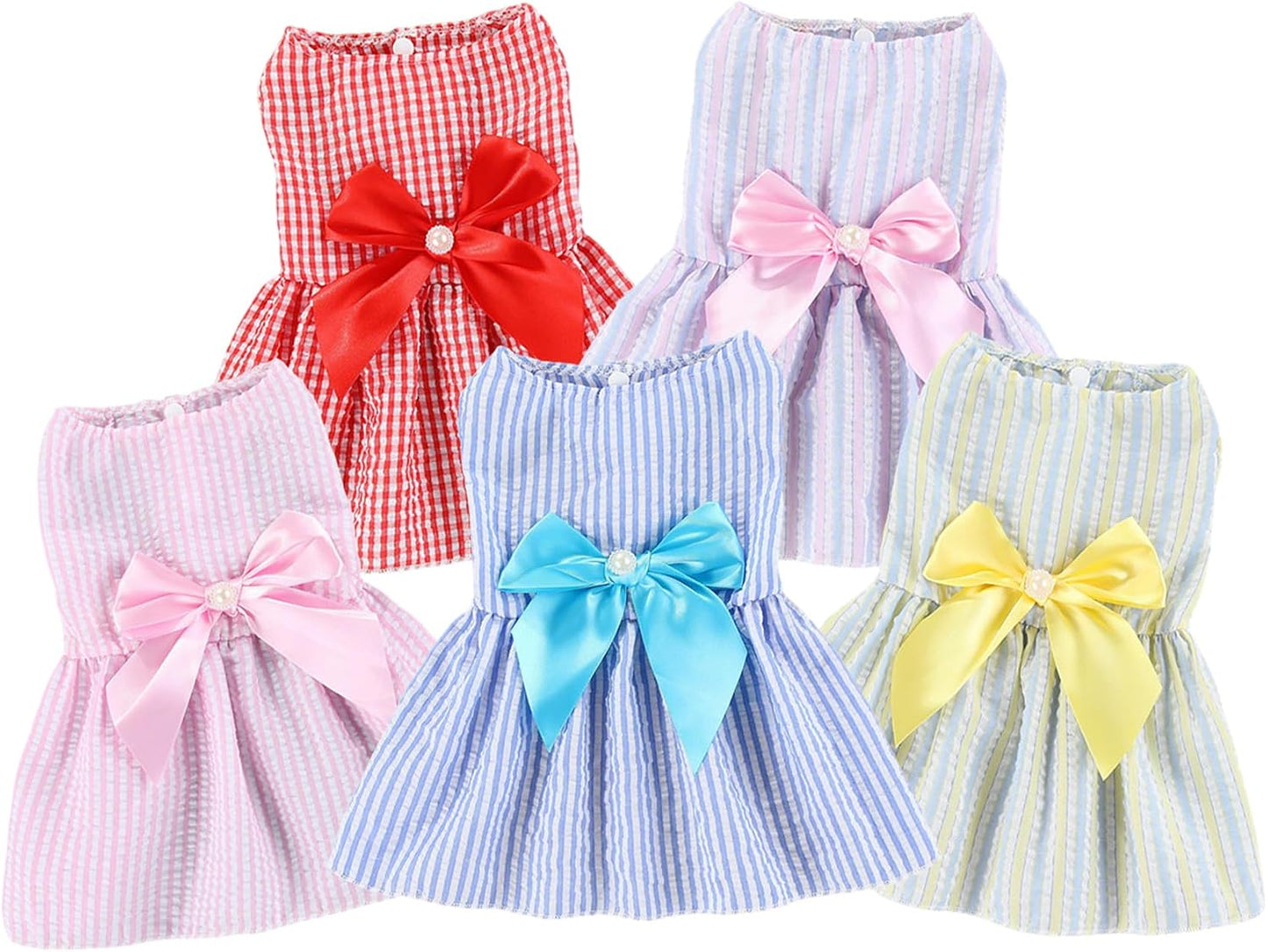 Dog Dresses, Fashion Pet Dog Clothes, Striped Mesh Puppy Dogs Princess Dresses (Pink, Small) - Image 14