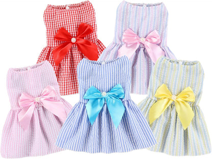 Dog Dresses, Fashion Pet Dog Clothes, Striped Mesh Puppy Dogs Princess Dresses (Pink, Small) - Image 14