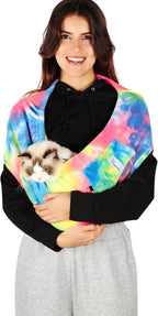 Hands-Free Cat Sling Carrier, Ultra-Soft Polar Fleece Pet Sling for Small Dogs & Cats 3-14 lbs, Machine Washable for Indoor Snuggling & Outdoor Use (Medium, Daisy) - Image 14