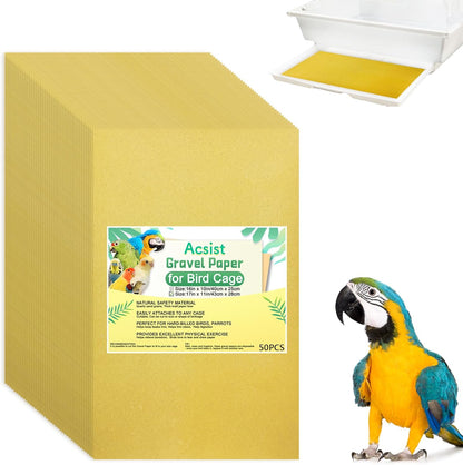 10PCS Gravel Paper for Bird Cage, 16 x 10 inch Cuttable Sea Sand Paper Liners, Calcium Sandpaper for Hard-Billed Birds, Bird Cage Liners for Parrots,Cockatiels & All Your Feathered Friends - Image 9